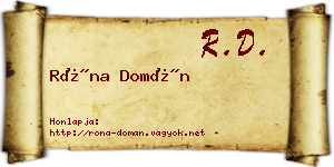 Róna Domán névjegykártya